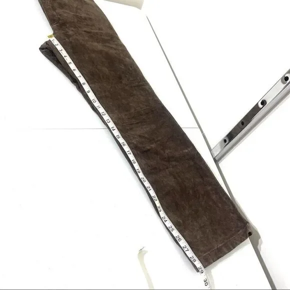 Live A Little brown suede pants jeans EUC size 4 leather - Picture 8 of 13